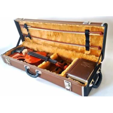 Imagem de Estojo Case Para Violino 4/4 Porta Bíblia E Hinário Kromus cor Marrom