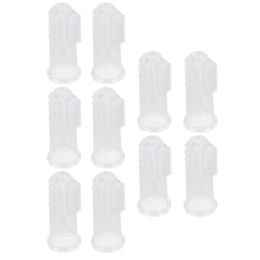 Imagem de Yctze YCTZE 10pcs Escova de Dentes de Dedo Bebê-escovas de Dentes de Silicone Macias para Bebês, Seguros e Não Tóxicos, Ideais para Higiene Oral Recém-nascida (Concha transparente)