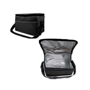 Imagem de Bolsa Térmica Porta Marmita, 4L, Preta, 23,5 x 14,5 x 14,5 cm, com Alça