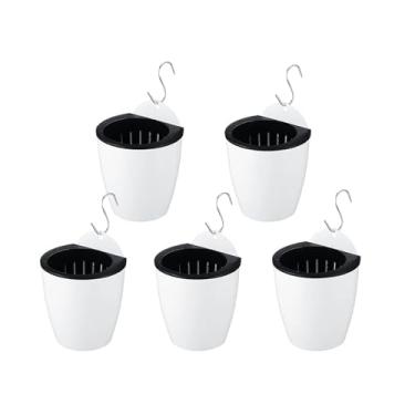 Imagem de Spotact Vasos de plantas PP para jardinagem interna e externa, vasos de flores auto-irrigáveis com orifícios de drenagem, plantadores modernos para plantas domésticas, suculentas, ervas (5, médio)