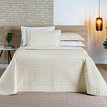 Imagem de Cobre Leito Casal Padrão Madri Percal 200 Fios 100% Algodão 3 Peças - 