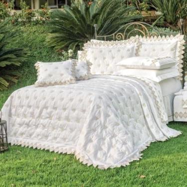 Imagem de Cobre Leito King Sensualle Percal 400 Fios Acetinado 5 Peças - Branco 