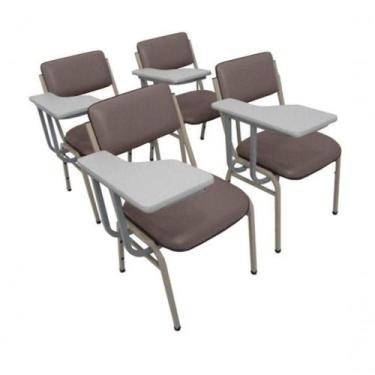 Imagem de Kit Com 4 Cadeiras Para Auditórios Linha Hotel Smart Marrom - DESIGN O