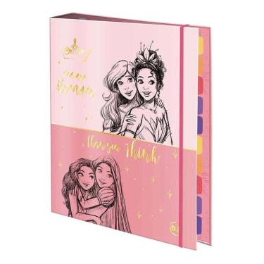 Imagem de Fichário Caderno Argolado Colegial Princesas 48 Folhas - DAC