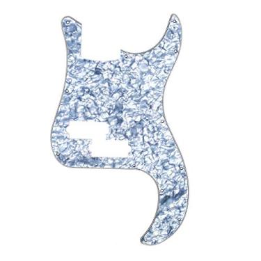Imagem de Musiclily 13 Furos Escudo Baixo Pickguard para Fender EUA/Mexicana Standard Precision Bass 4 Cordas, 4 Camadas Cinzento Perolado