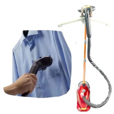 Imagem de Vaporizador de Roupas Industrial 1700W Haste Ajustável 1,26m Tanque 1,6L, Vermelho Ferro Vertical Steamer Passadeira (220V)