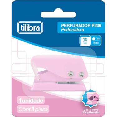 Imagem de Tilibra - Perfurador 1 Furo 10 Folhas P206 Rosa Claro