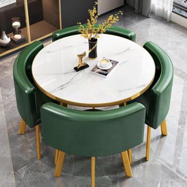 Imagem de Mesa De Clube De Sala De Recepção De Escritório, Combinação De Mesa E Cadeira De Recepção, Cadeira De Couro Pu Estilo Retrô Pernas De Metal, Mesa E Cadeir, Dark Green
