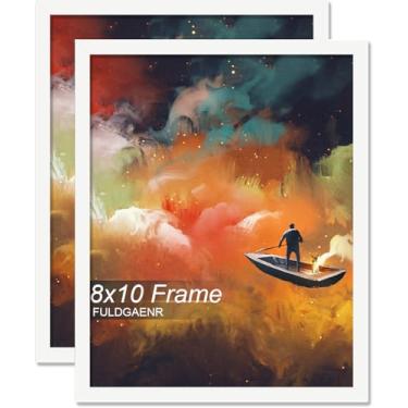 Imagem de FULDGAENR Conjunto de 20,3 x 25,4 cm, molduras brancas para certificado de pôster, 20,3 x 25,4 cm, moldura de parede/mesa de alta transparência com visor vertical horizontal (pacote com 2 | branco |