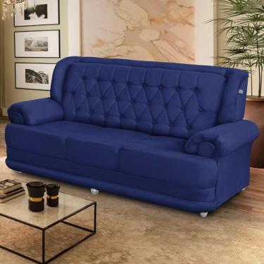 Imagem de Sofá 2,00m 3 Lugares Suede Filadélfia Azul - Sofá Casa
