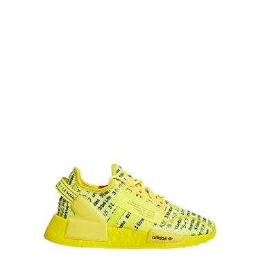 Imagem de adidas Tênis masculino NMD_R1 V2, Amarelo/feixe amarelo/núcleo preto, 4 Big Kid