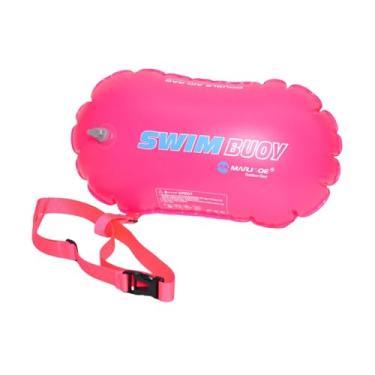 Imagem de Vaveren Boia de natação inflável, bolsa seca portátil, grande capacidade, auxílio de treinamento compacto, bolsa de ar para mergulho com snorkel, atividades, Rosa Vermelha