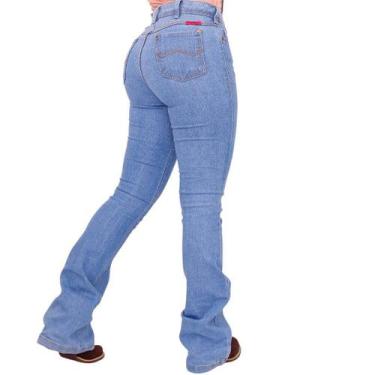 Imagem de Calça Feminina Flare Boca de Sino Country Mula Rosa, Azul claro, 34