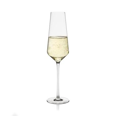 Imagem de Viski Flautas de cristal liminal, copos transparentes ultrafinos, finos e leves, copos elegantes para champanhe, prosecco, vinhos espumantes e coquetéis, 255 g, conjunto de 1