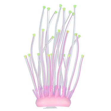 Imagem de Coral artificial, silicone luminoso de anêmona de coral ornamento de aquário aquário tanque de 2 coloros decoração (20 * 8cm)