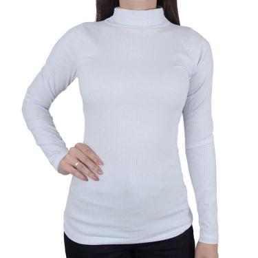 Imagem de Blusa Feminina LZT Canelada Gola Alta Branca - 809-Feminino