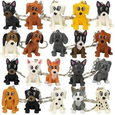 Imagem de ArtCreativity Chaveiro para filhotes, conjunto de 20, chaveiros divertidos para mochila, bolsa, bagagem, brindes exclusivos de festa de aniversário para crianças, sacos de brindes pequenos, prêmios para meninos e meninas