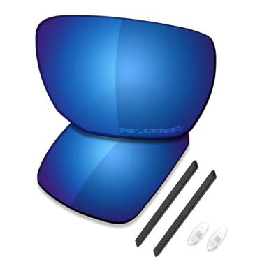 Imagem de SAUCER Lentes de reposição premium e kits de borracha para óculos de sol Oakley Ejector OO4142 High Defense - Azul meia-noite polarizado