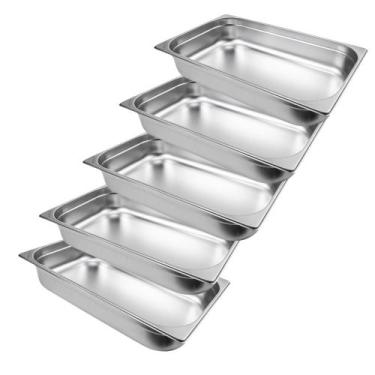 Imagem de Kit Cinco Cubas Gastronomica Padrão Gn 1/1 100mm Inox Weck