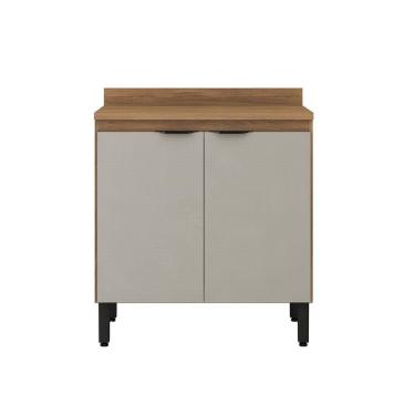 Imagem de Balcão de Cozinha 02 Portas 80cm c/ Tampo Firenze Amêndola Nude Prime TX Demóbile 