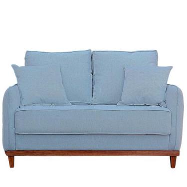 Imagem de Kit Sofa Sena 2 e 3 Lugares Base de Madeira para Sala Hotel Linho Crem