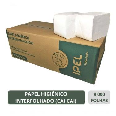 Imagem de Papel Higiênico Interfolhado Cai Cai Folha Dupla 8000 Uni
