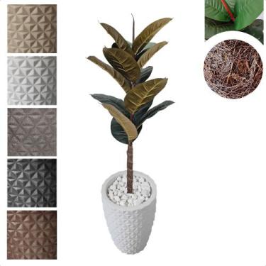 Imagem de Planta Artificial Ficus Lyrata Outono Toque Real com Vaso Decorativo -