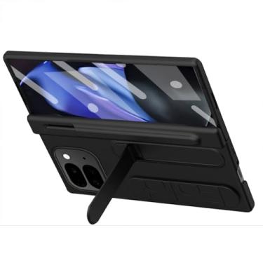 Imagem de LTLMYDAM Capa fina para Google Pixel 10 Pro Fold, mini capa de telefone com alça de pulso, capa de proteção de dobradiça com suporte de caneta, preta, 10 Pro Fold