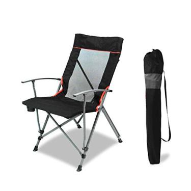 Imagem de ZZTWER Poltrona portátil para acampamento ao ar livre, poltrona com encosto alto, dobrável, para acampamento, confortável, cadeira dobrável, poltrona, cadeira dobrável