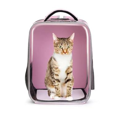 Imagem de Mochila Pet Astronauta Transparente para Cão e Gato (Rosa)