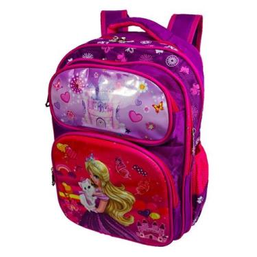 Imagem de Mochila Escolar Menina Infantil Impermeável Bolsa Altura 40cm Alto Qua