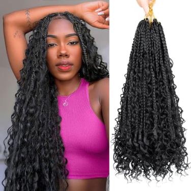 Imagem de Goddess Box Tranças de Cabelo de Crochê Bob Goddess Box Tranças Encaracolado Caixa de Crochê Tranças Sintético Crochê Extensões de Cabelo para Mulheres Cabelo Trançado Sintético 76 cm Pacote com 8 3X