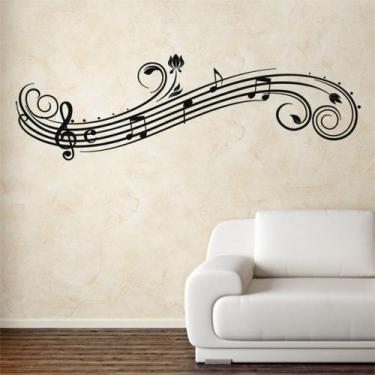 Imagem de Adesivo de Parede - Arabesco Floral Musical - 009flp - Allodi
