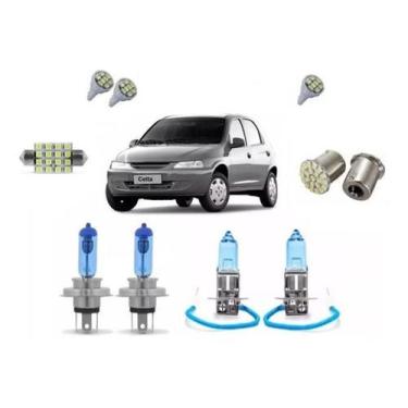 Imagem de Kit Lampada Super Branca 8500K E Led'S Celta 2000 Á 2005 - Techone