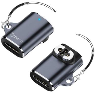 Imagem de URANT O adaptador de carregador de 2 unidades é compatível com o adaptador de carregador Shokz OpenSwim Pro S710, e o conversor de carregamento de cabo USB tipo C de 90 graus é compatível com o Shokz