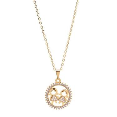 Imagem de Colar Mãe Duas Filhas Meninas Folheado A Ouro 18k - Milena Joias