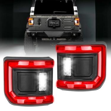Imagem de Yitrust Luzes traseiras de LED 5884-504 compatíveis com Wrangler JL padrão 2018-2022 iluminação vermelha embutida - design envolvente de perfil baixo, par