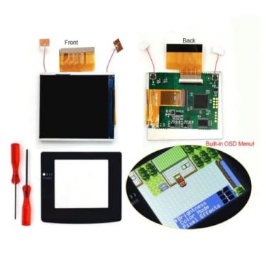 Imagem de Drop in 2.45" Highlight KIT for GBC IPS LCD Mod Kits Replacement 2.45" Easy Installation OSD Screen For Gameboy Color,NO SOLDER Need,Fits Original Shell (With Black Screen Lens)