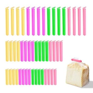 Imagem de QUOBY 48 peças de clipes de saco de alimentos - clipes de plástico para lanches, cereais, sacos de pão (5,8 cm pequeno, 8,9 cm, médio, 11 cm grande) | Vedação hermética mantém os alimentos frescos |