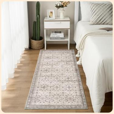 Imagem de Istana Tapete de corredor 6 x 20 cm - Tapete de entrada bege rosa claro - Corredores de toque macio de seda para corredores - Tapete de corredor de cozinha elegante antiderrapante