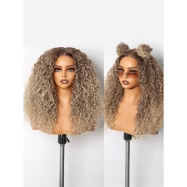 Imagem de Peruca sintética GORGIUS Brown/Blonde Highlight Curly 50cm