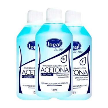 Imagem de Kit 3 Removedor de Esmalte Ideal à Base de Acetona 100ml