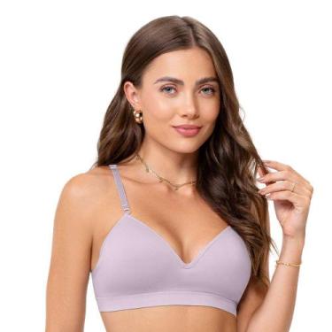 Imagem de Sutiã Comfort Alças Finas e Reguláveis com Bojo sem Costura Lilás Matt