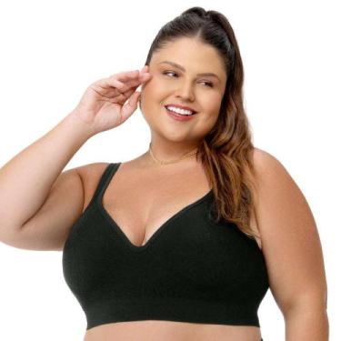 Imagem de Sutiã Comfort com Bojo Jacquard sem Costura Plus Size Preto Zee Rucci,