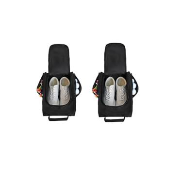 Imagem de Goloni 2 Peças De Bolsa Para Sapatos Golfe Homens E Mulheres, Viagem Acolchoada Com Bolsos Laterais Acessórios, Esportiva Carregar Sapatos, Meias, Bolas Golfe, Design Leve Durável (Preto)