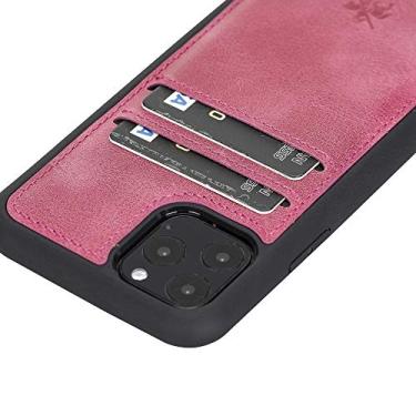 Imagem de Capa carteira de couro Venito Cosa compatível com iPhone 11 Pro (5,8 polegadas) – Desinfetada com um higienizador UV – Extra segura com bloqueio de RFID e capa traseira acolchoada – Rosa empoeirado