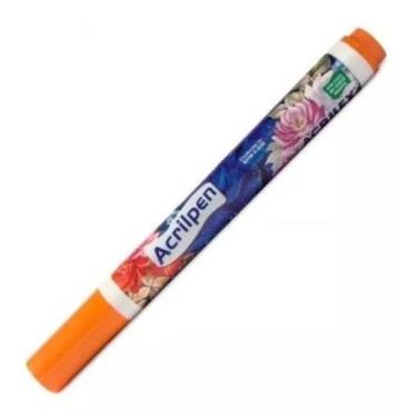 Imagem de Caneta Para Tecido Acrilpen Laranja Acrilex