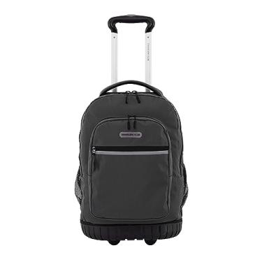 Imagem de Travelers Club Mochila com rodinhas com compartimento para laptop, preta, 50 cm (20 polegadas), Preto, 20-Inch, Mochila com rodinhas de 50,8 cm (20") com compartimento para laptop