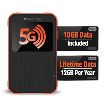 Imagem de Solis Pro – Hotspot móvel 5G e Power Bank, o pacote inclui dados vitalícios (12 GB por ano) e dados globais de 10 GB, várias operadoras, Wi-Fi 6E em mais de 140 países, sem contrato, Internet portátil