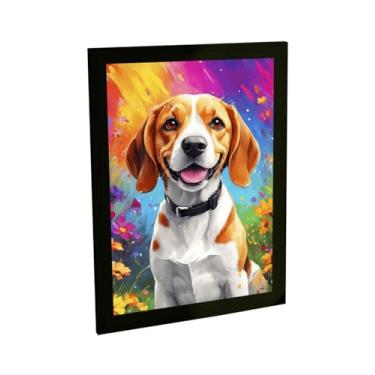 Imagem de Quadro Decorativo Cachorro Cão Ilustração Colorida Decoração Poster Quarto Sala